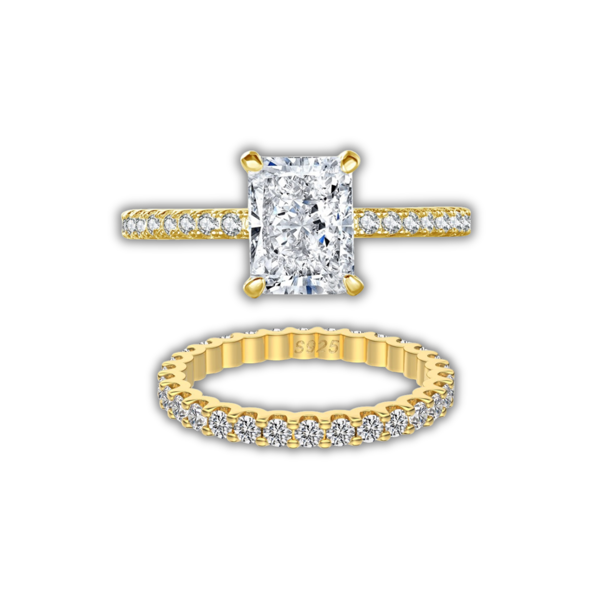 'TINY DIAMANTÉ' RING SET - GOLD – shopkyrajewels