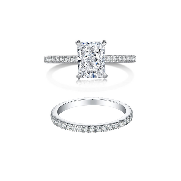 'TINY DIAMANTÉ' RING SET - SILVER