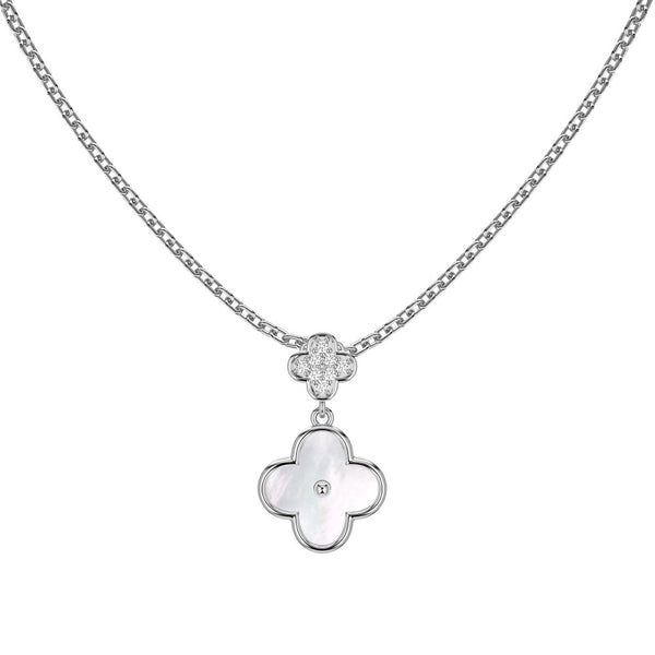 'CLOVER DROP' STERLING SILVER NECKLACE