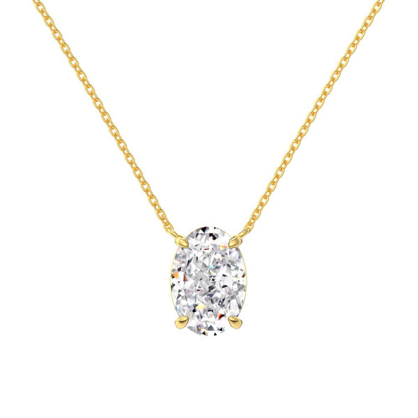 'ICED OVAL GEM' NECKLACE - GOLD