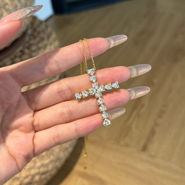 'CROSS MY HEART' NECKLACE - GOLD