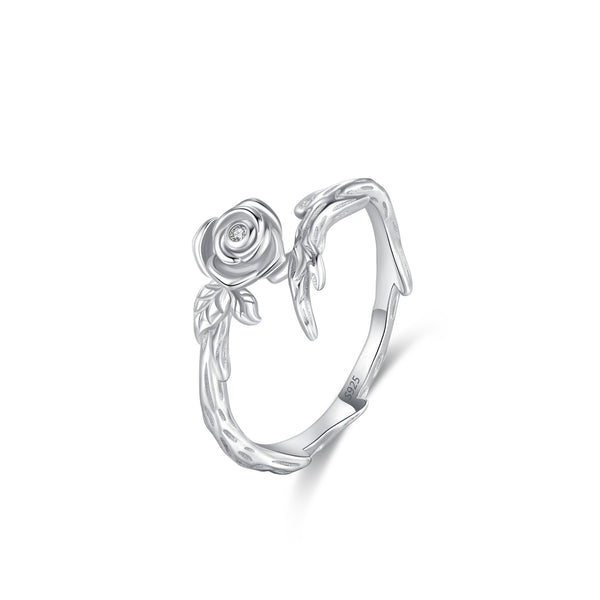 'ROSE FLOWER' STERLING SILVER RING