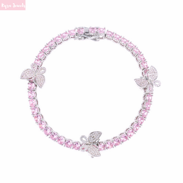 ICED BUTTERFLY ANKLET| PINK