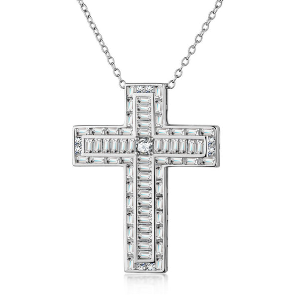 'DIVINE CROSS' STERLING SILVER NECKLACE
