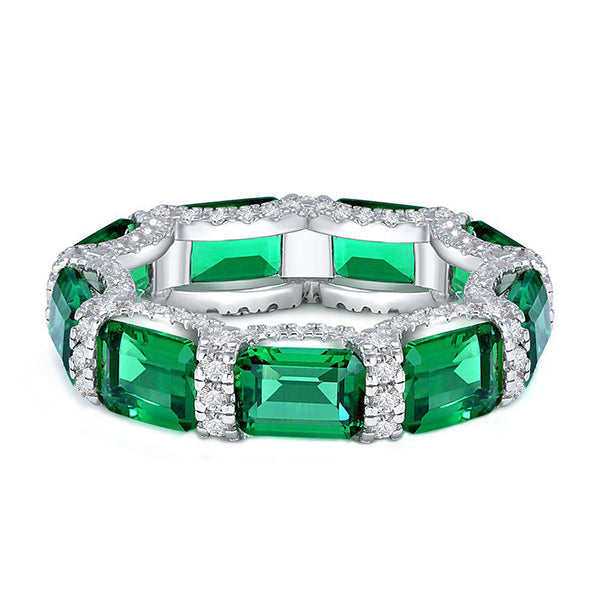 LUXE EMERALD STERLING SILVER RING