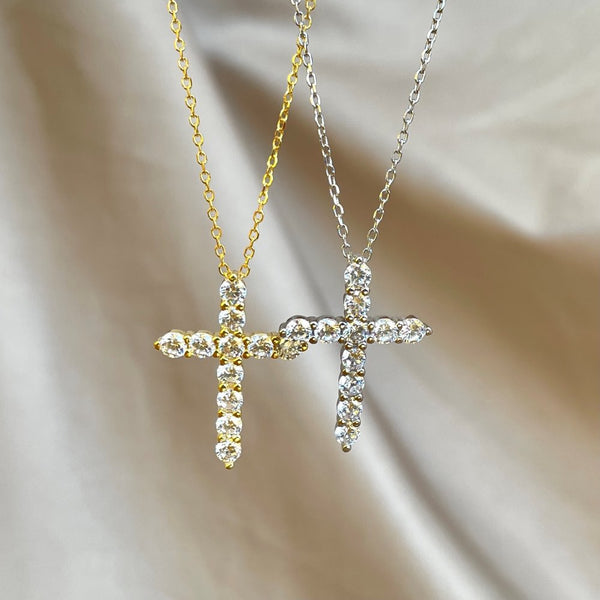 'TINY CROSS' STERLING SILVER NECKLACE