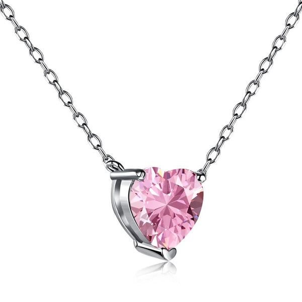 PINK ' BABY HEART' STERLING SILVER NECKLACE